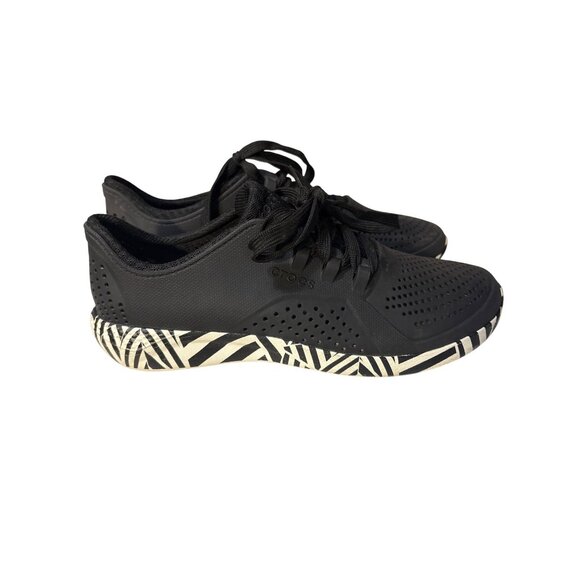 Crocs Mens 8/Womens 10 Black & White Athletic Sneakers With Zebra Pattern - Picture 2 of 8